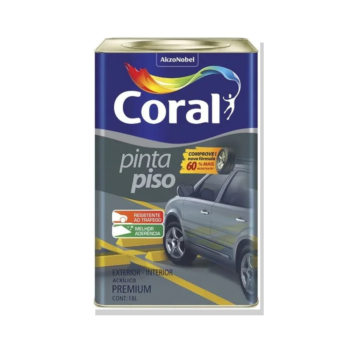 Tinta Coral Pinta Piso Acrílica Fosca 18L – Preto — FortTintas em Campo Grande MS