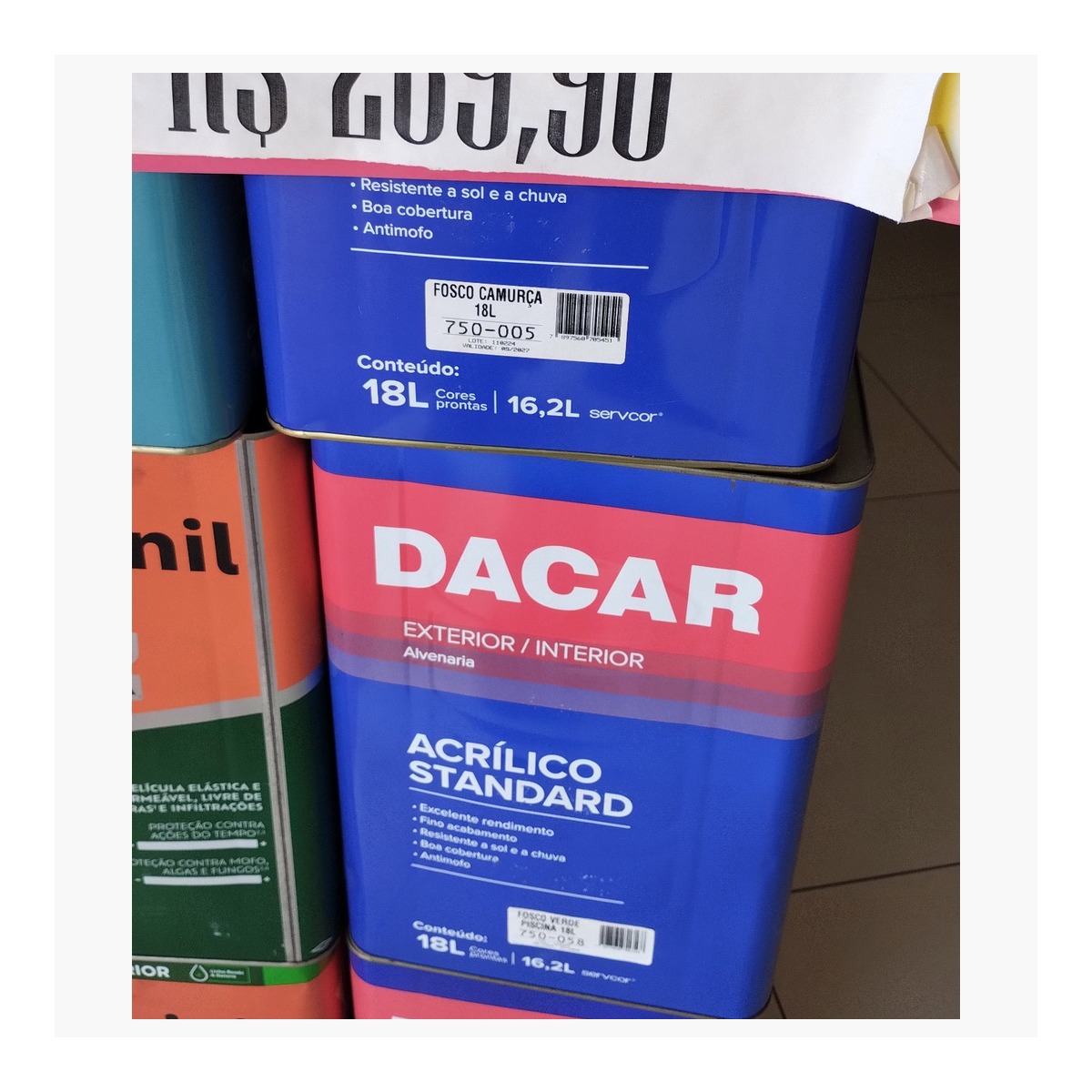 Tinta Dacar Acrílico Standard Fosco 18L — foto 2